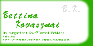 bettina kovasznai business card